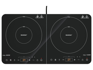 SILVERCREST® KITCHEN TOOLS Plaque à induction double, 3 500 W