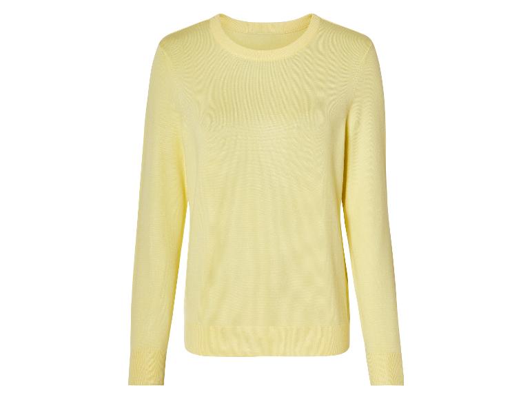 Pull pastel jaune à col rond.