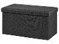 Banc de rangement pliable gris foncé en tissu texturé.
