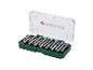 PARKSIDE® Bit-Set 6/15/21 tlg. avec 20 embouts de tournevis dans une boîte ouverte.
