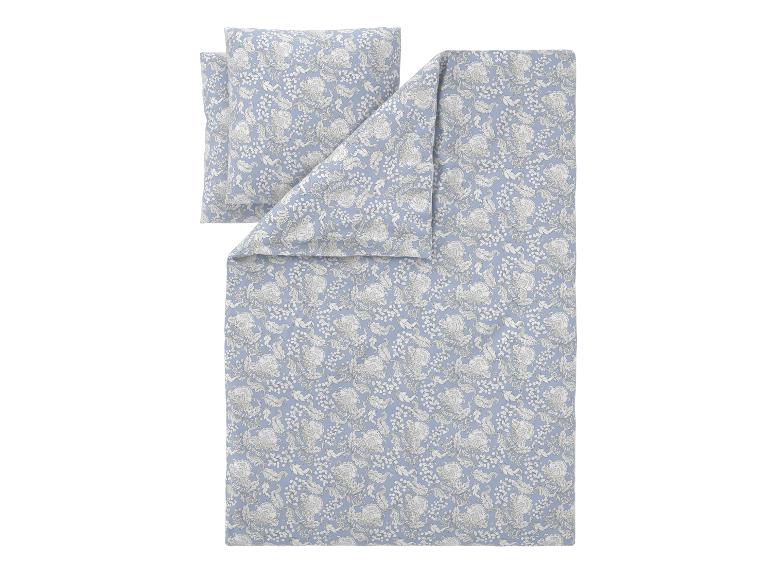 Parure de lit florale bleue avec deux oreillers