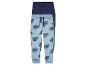 Deux pantalons de jogging pour garçons, un bleu avec un imprimé de voitures et un bleu marine.