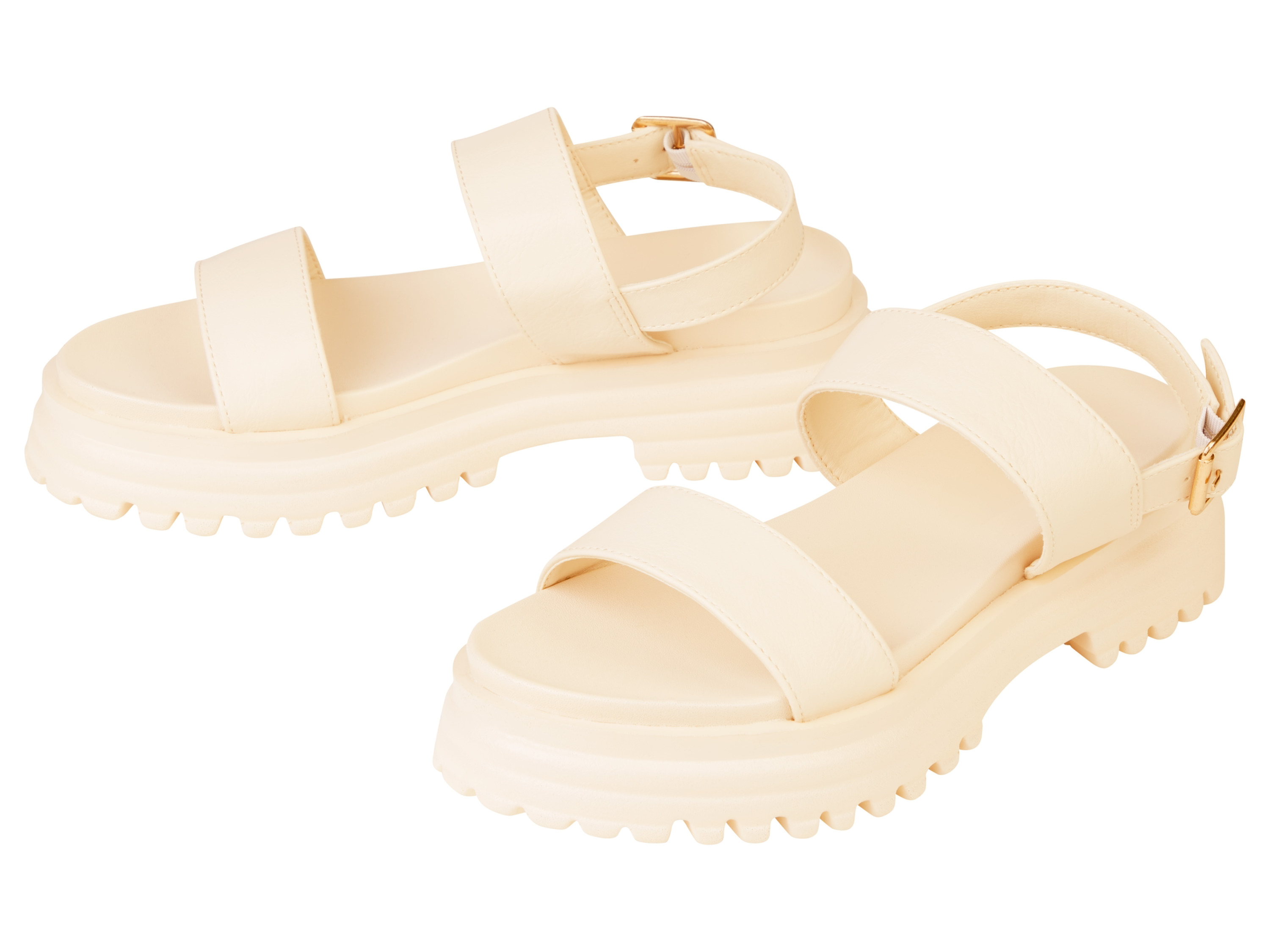 esmara® Sandales à plateforme femme (beige, 36)