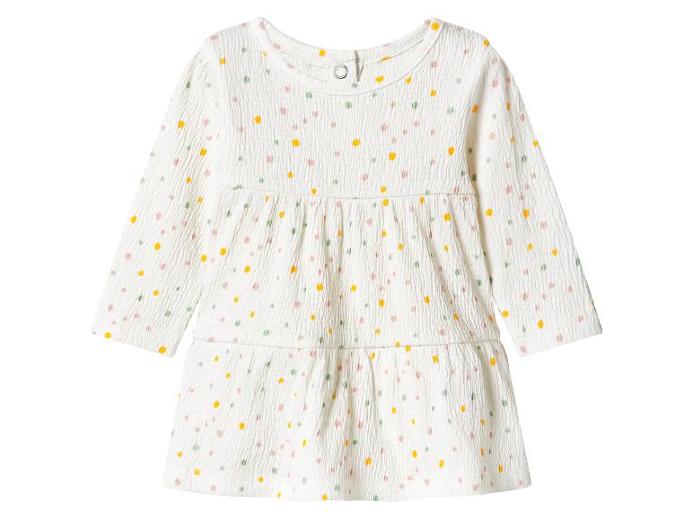 Robe bébé blanche à manches longues avec pois colorés