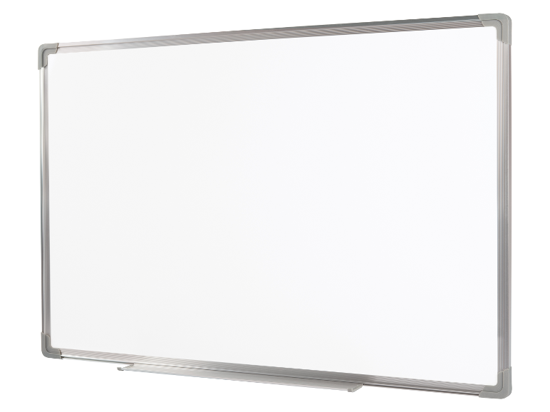 Tableau blanc avec cadre en aluminium.