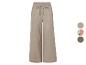Pantalons amples en lin beige avec cordon de serrage.