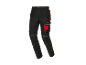 Pantalon de travail Parkside noir avec des détails rouges.