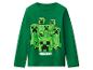 T-shirt vert à manches longues avec imprimé creeper Minecraft
