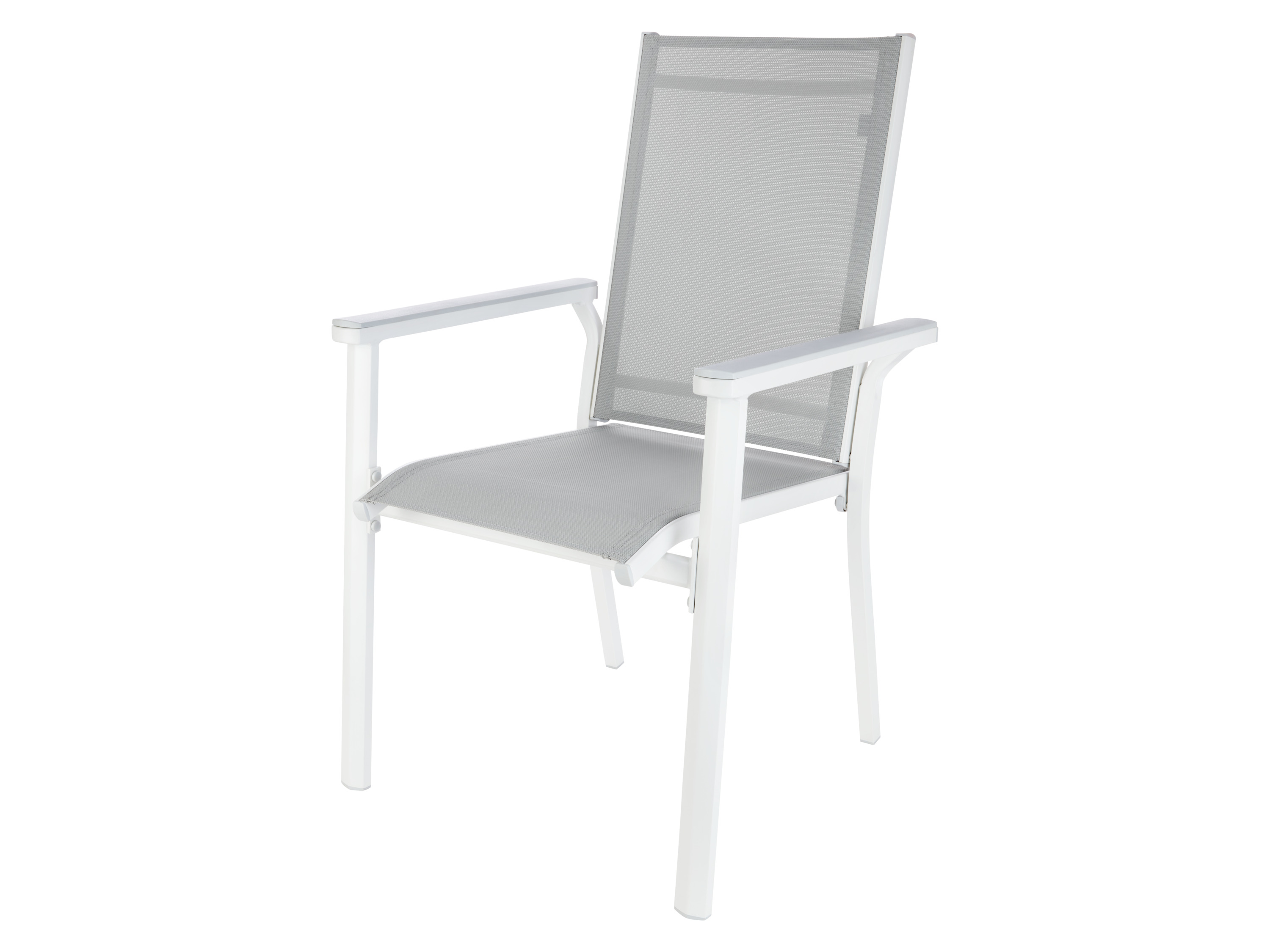 LIVARNO home Chaise empilable en aluminium Houston, blanc/gris clair