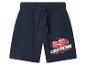 Short bleu marine avec un imprimé de voiture de course rouge et le texte «Lightning McQueen».