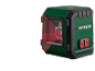 Niveau laser vert et noir avec faisceaux laser rouges visibles