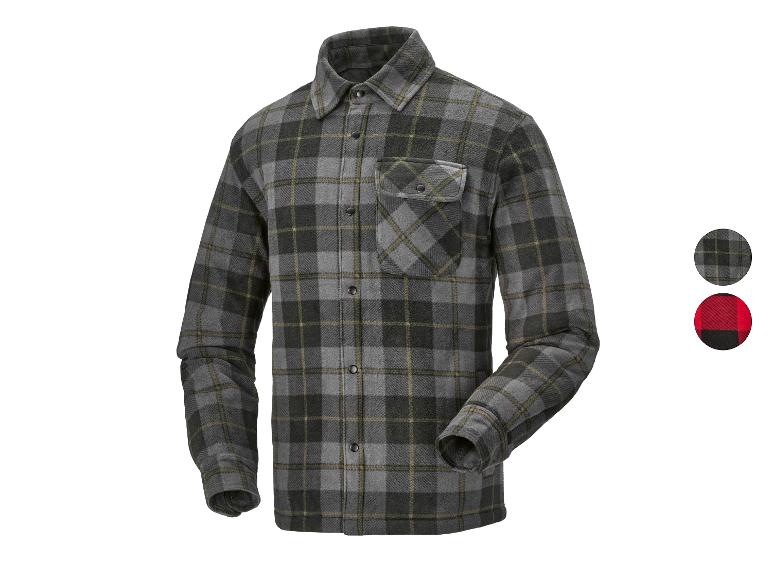 Chemise à carreaux en flanelle pour homme, gris et noir avec poche, également disponible en rouge.