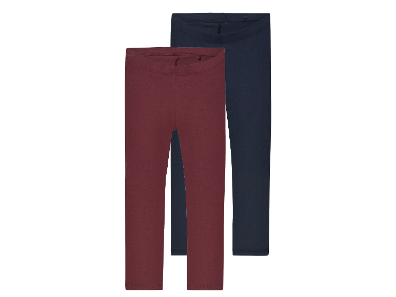 Deux leggings pour enfants – bordeaux et bleu marine.