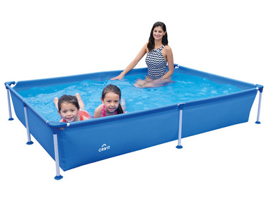 CRIVIT Piscine à cadre métallique, 228 x 159 x 42 cm