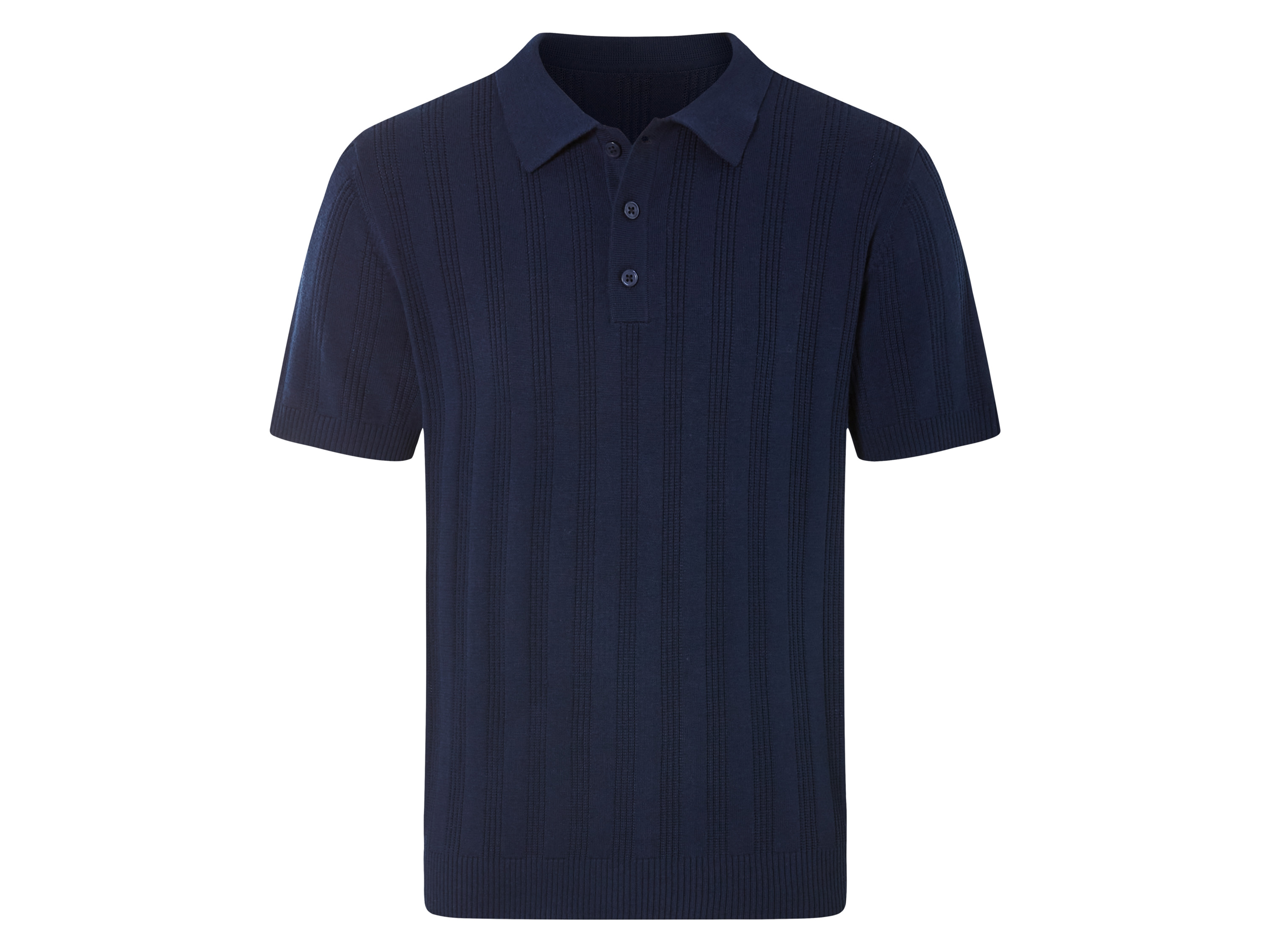 LIVERGY® Polo en maille fine homme (bleu foncé, L)