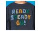 Sweat-shirt bleu marine pour enfant avec 'READY STEADY GO!' en lettres texturées colorées