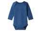 Body bébé bleu à manches longues avec fermetures à pression.