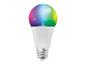 Ampoule LED intelligente à couleurs changeantes sur fond blanc.