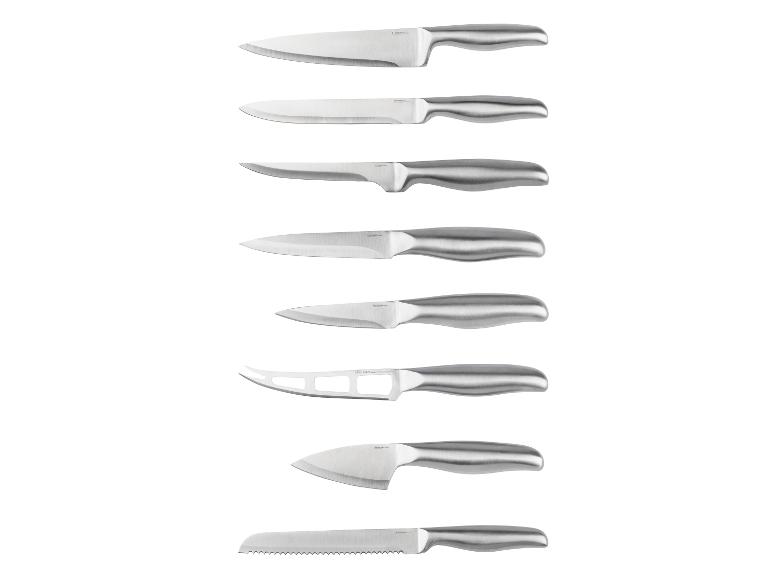 Un ensemble de huit couteaux Livarno Living, comprenant un couteau à pain.
