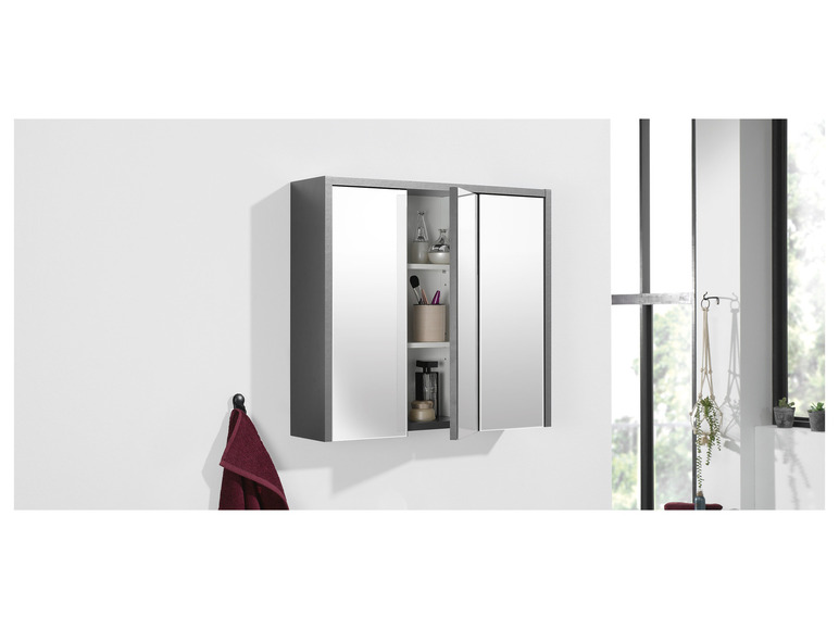 Aller en mode plein écran : LIVARNO home Armoire de toilette miroir Oslo, 65 x 60 x 17 cm, anthracite - Image 3