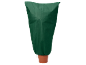 Housse de protection verte pour plantes en pot.