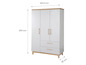 Armoire blanche à deux portes et deux tiroirs.
