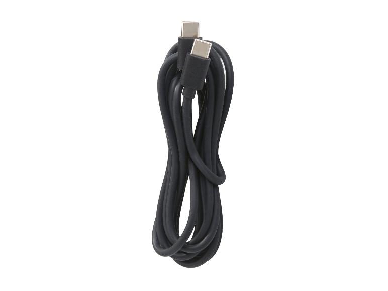 Câble de charge USB-C noir enroulé.