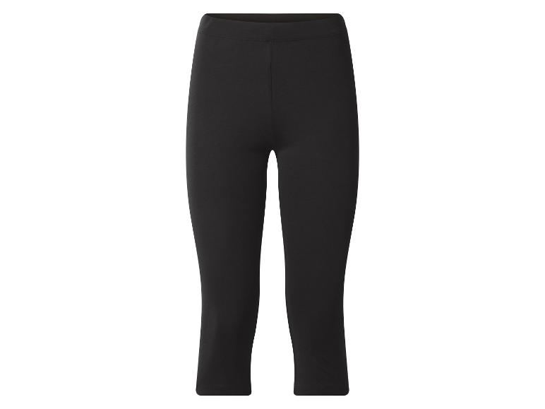 Pantalon capri noir, moulant et élastique pour femme