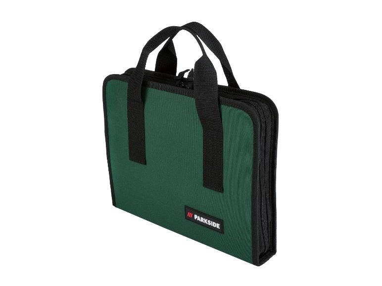 Sac à outils vert avec fermeture éclair et poignées