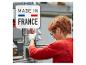 Femme travaillant en usine, avec le logo 'Made in France' au premier plan.