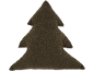 Coussin décoratif marron moelleux en forme de sapin.