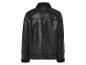 Blouson noir en fausse fourrure avec doublure en fourrure