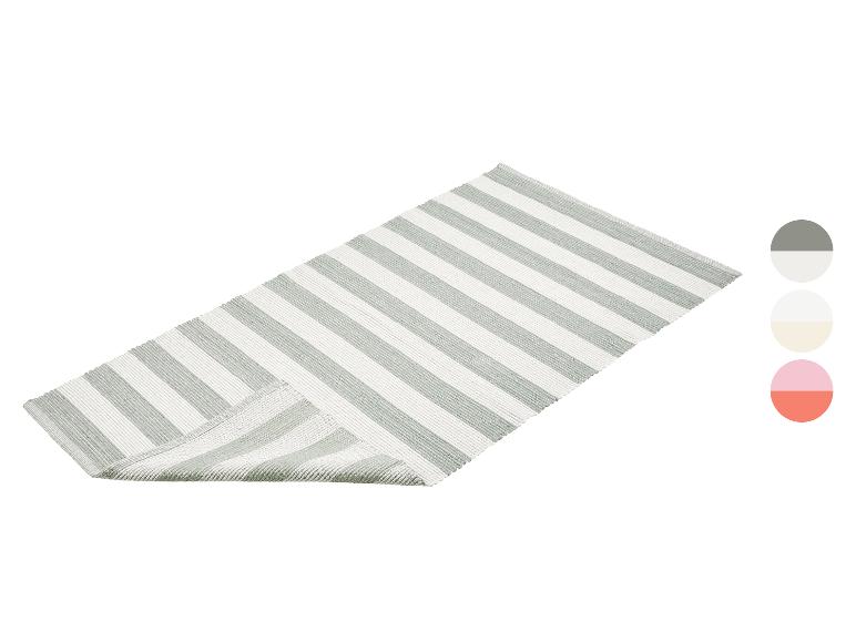 Tapis rayé blanc et vert, avec options de couleur.