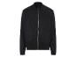 Une veste bomber noire zippée.