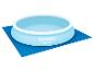 Piscine Bestway Fast Set et tapis de sol bleu.