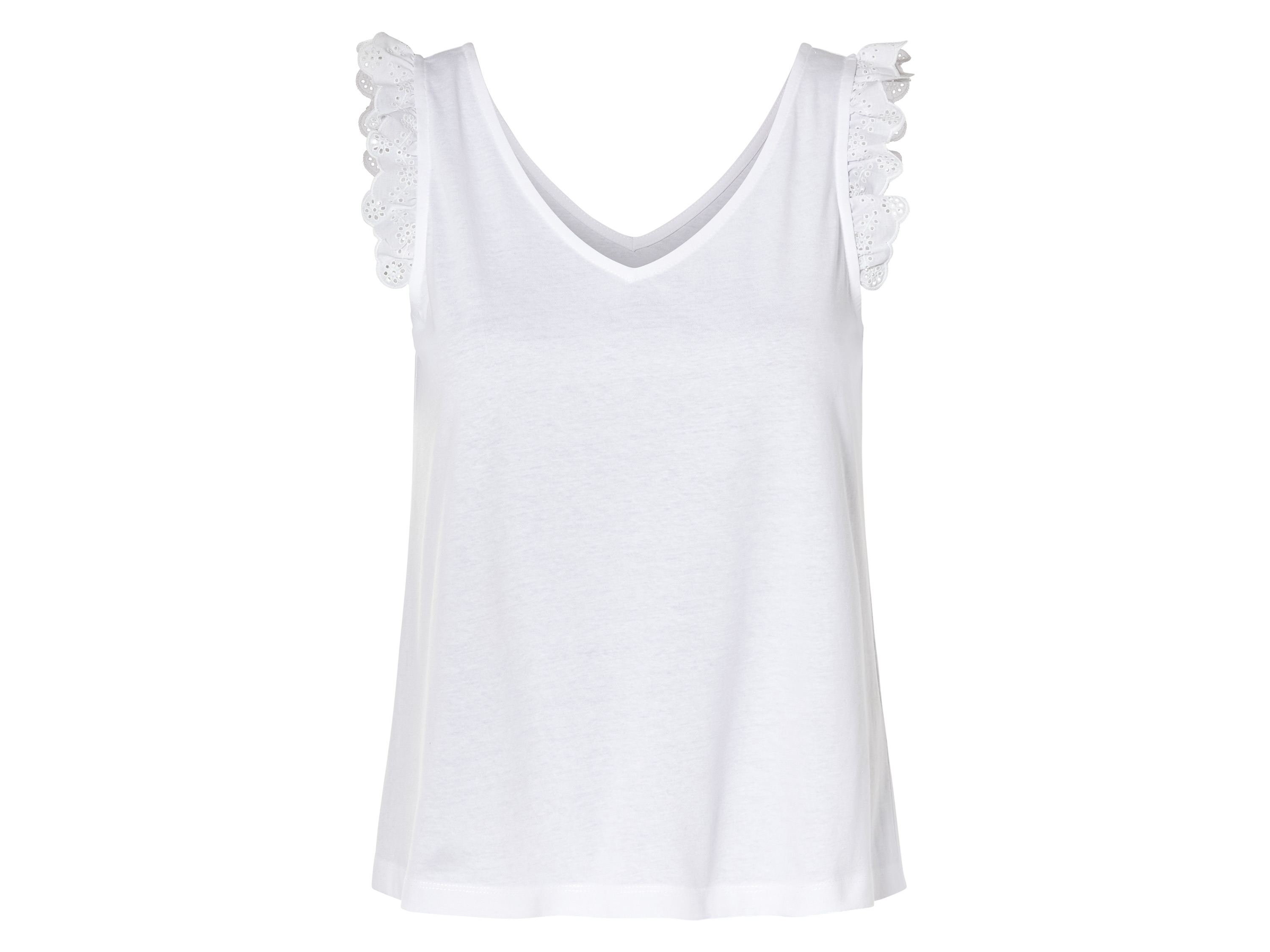 esmara® Top à volants femme (blanc)