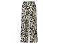 Pantalon large à motif abstrait noir et blanc