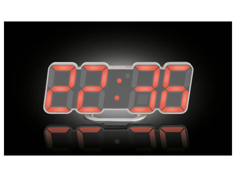 Horloge numérique LED rouge moderne avec affichage digital.