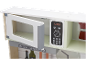 Micro-ondes de cuisine jouet avec porte ouverte et affichage numérique.