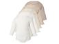 Lot de quatre bodys bébé à manches longues dans des tons de beige et blanc.