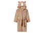 Peignoir enfant doux avec capuche en forme d'ours, beige