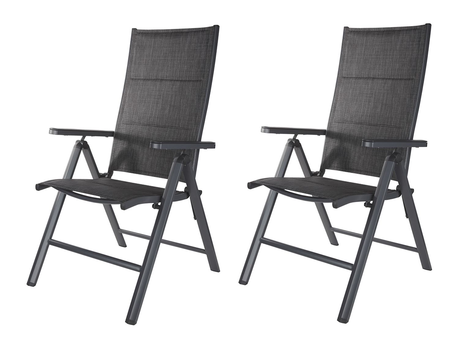 LIVARNO home Lot de 2 chaises hautes en aluminium Toronto, anthracite