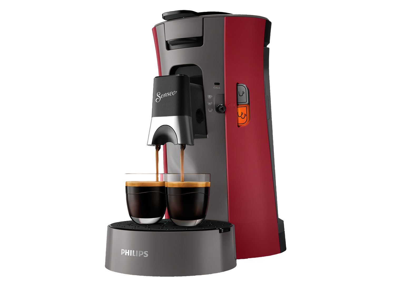 PHILIPS Machine à café à dosettes Senseo Select CSA230 (rouge)