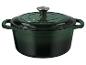 Cocotte en fonte verte avec couvercle, marque Cristel.