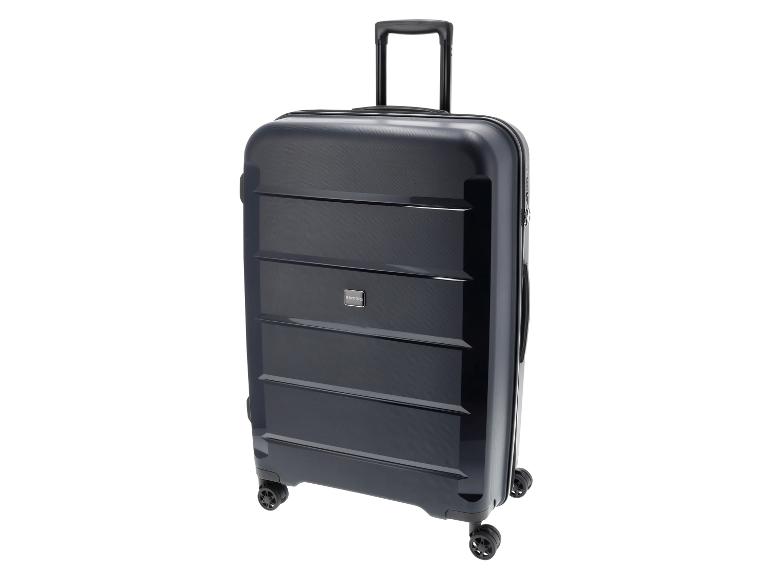 Valise rigide Esmara gris foncé avec poignée télescopique et roulettes