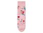 Des chaussettes roses avec des skieurs