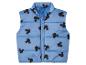 Une veste sans manches bleue avec un imprimé Mickey Mouse.