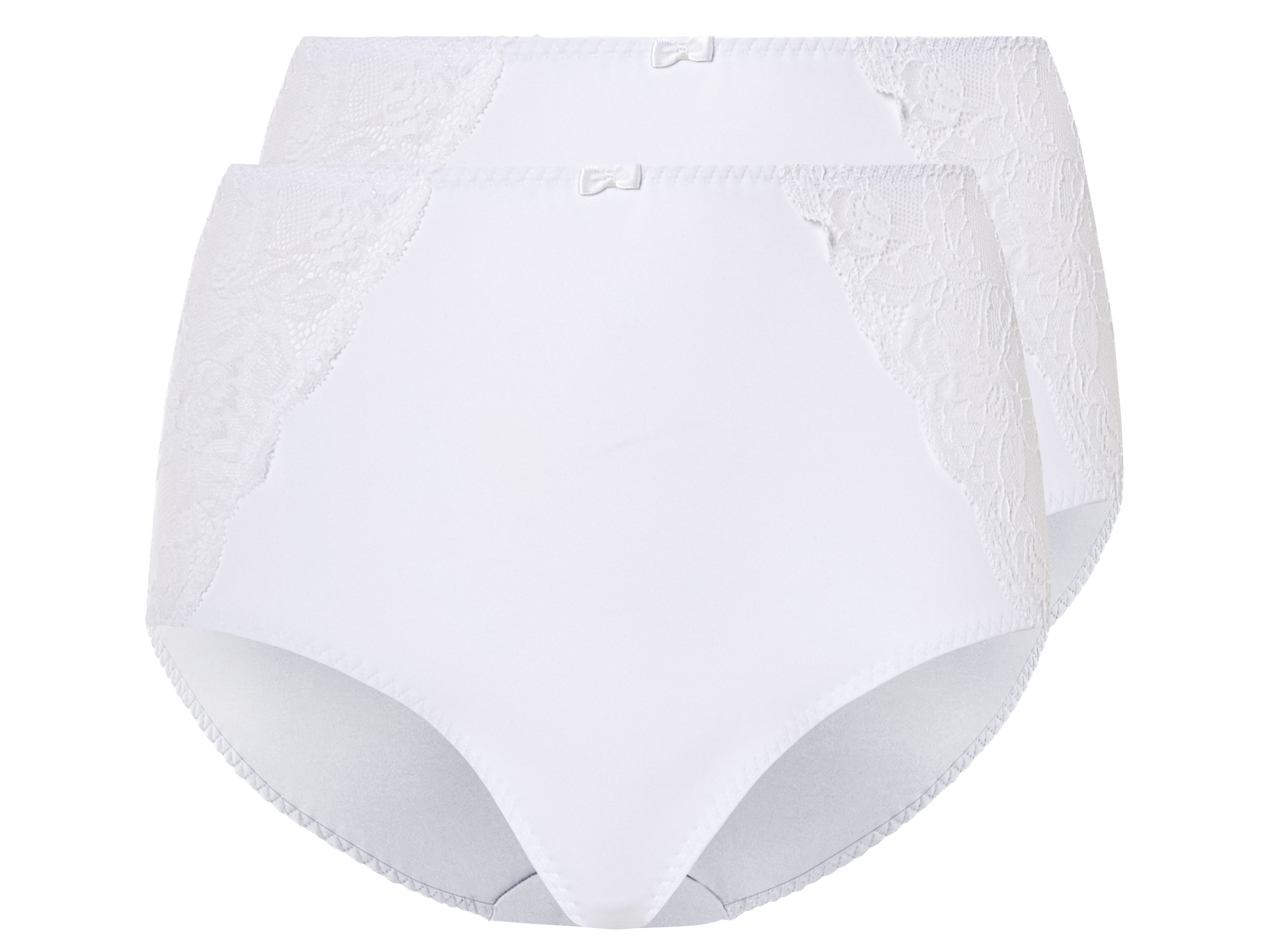 esmara® Lot de 2 culottes en dentelle gainantes femme (M (38/40), blanc)