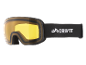 Masque de ski noir avec verres jaunes et sangle élastique