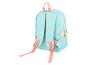 Sac à dos enfant turquoise à motifs floraux, vue de dos